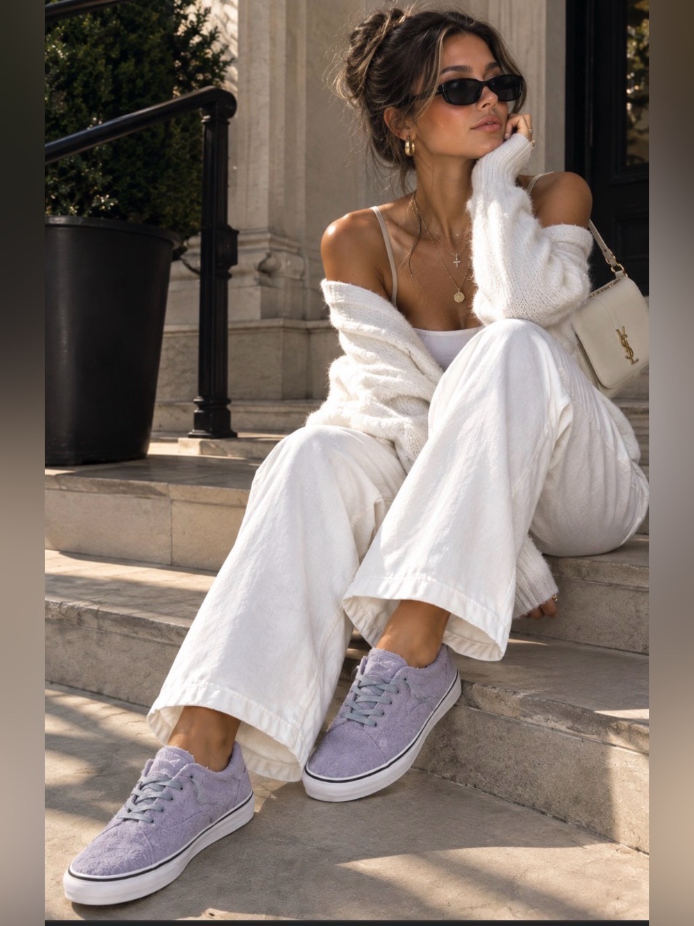 Vans Diamo Ni Hairy Suede Low-Top Sneakers – Lavender Lustre